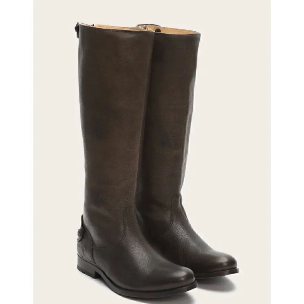 Frye Melissa Chocolate Button Back Zip Boots Size 7